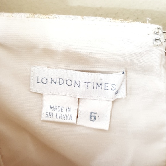 London Times // Gold Shimmer Off Shoulder Mini - Picture 7 of 7